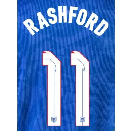 England 2020/22 Away Rashford #11 Jersey Name Set
