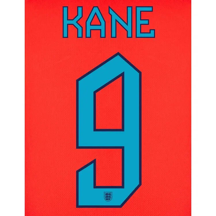 England 2022-23 Away Kane #9 Jersey Name Set