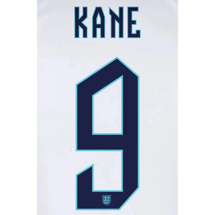 England 2022-23 Home Kane #9 Youth Jersey Name Set