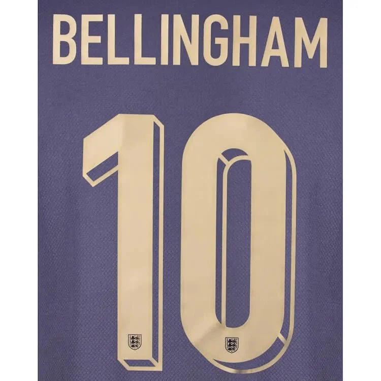 England 2024/25 Away Bellingham #10 Jersey Name Set