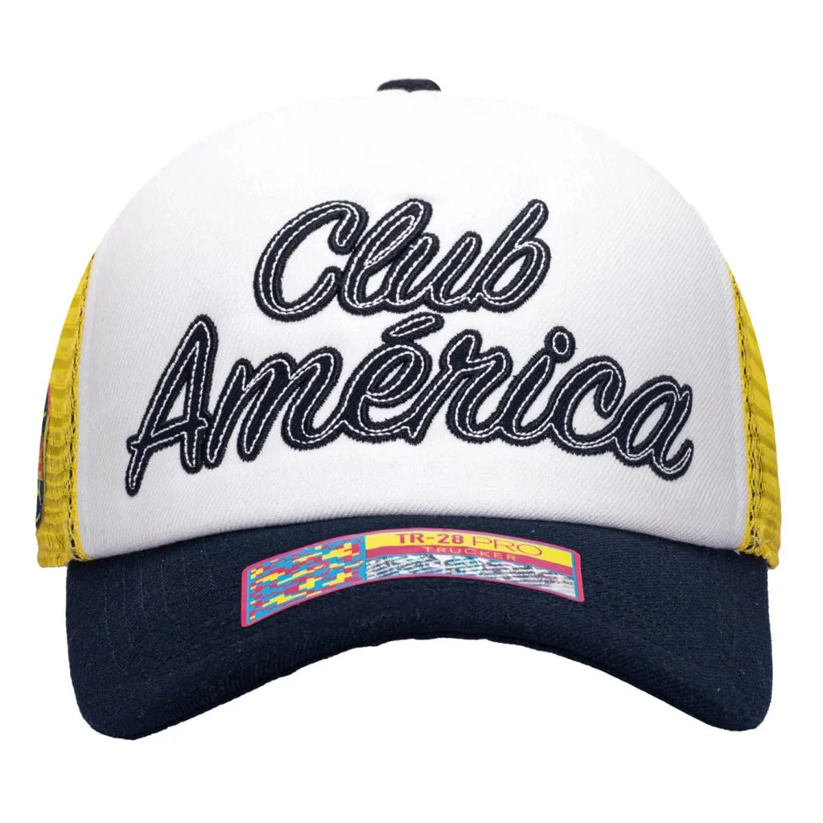 Fan Ink Collection Club America Stop Script Trucker Hat - Yellow-Navy