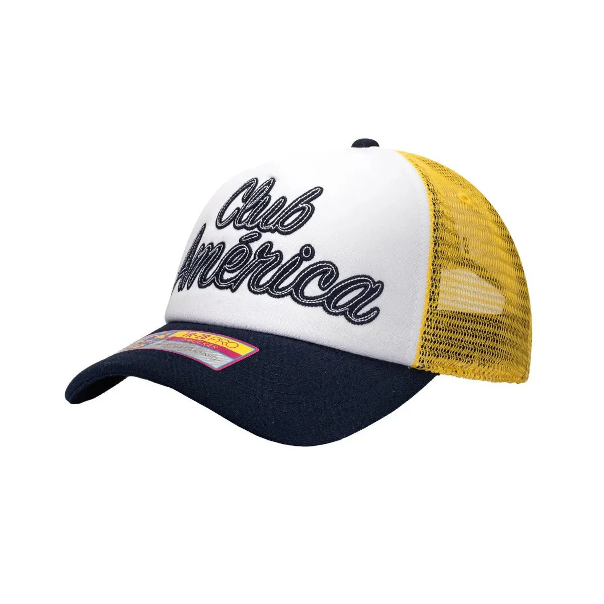 Fan Ink Collection Club America Stop Script Trucker Hat - Yellow-Navy - Image 3