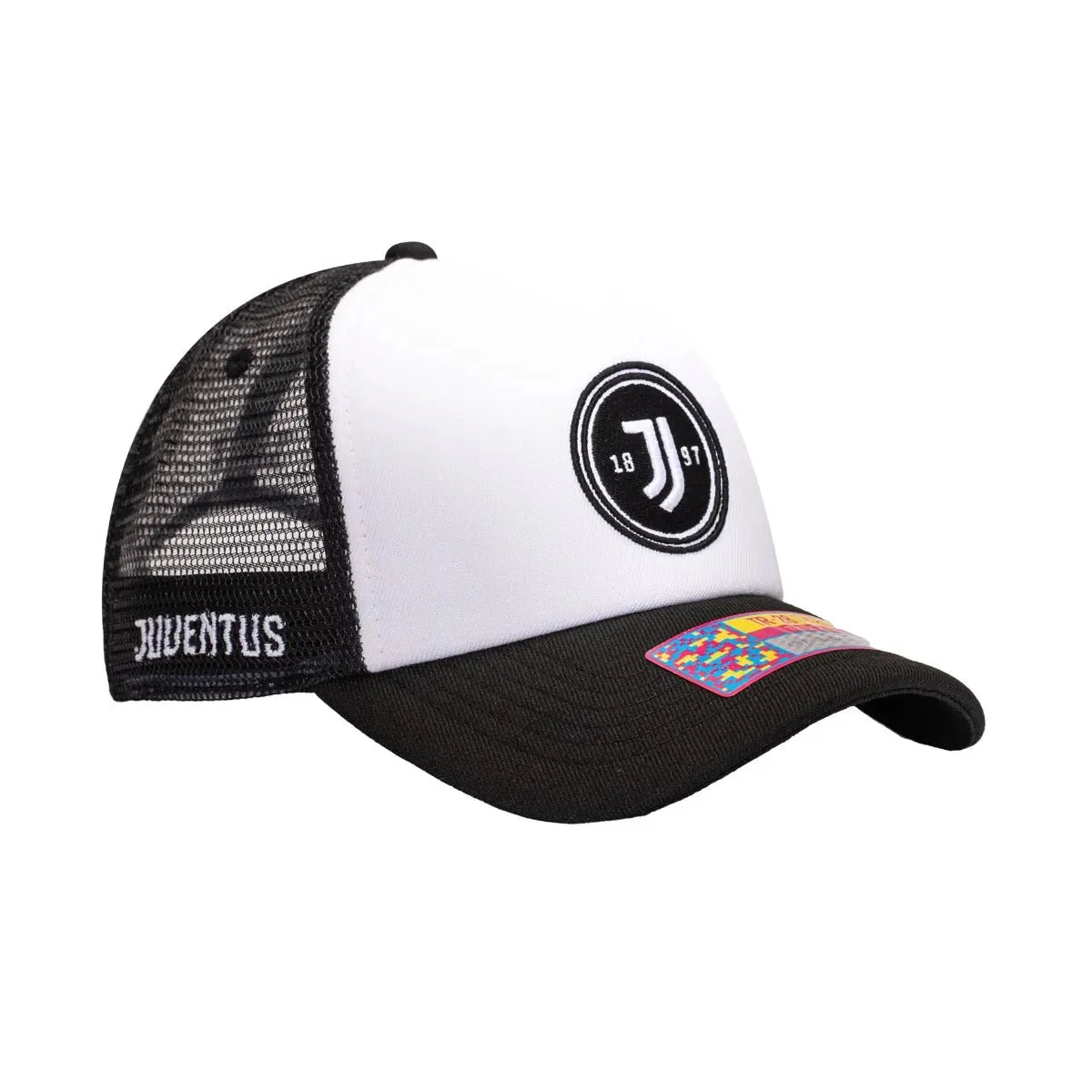Fan Ink Collection Juventus Script Stop Trucker Hat - Black - Image 4