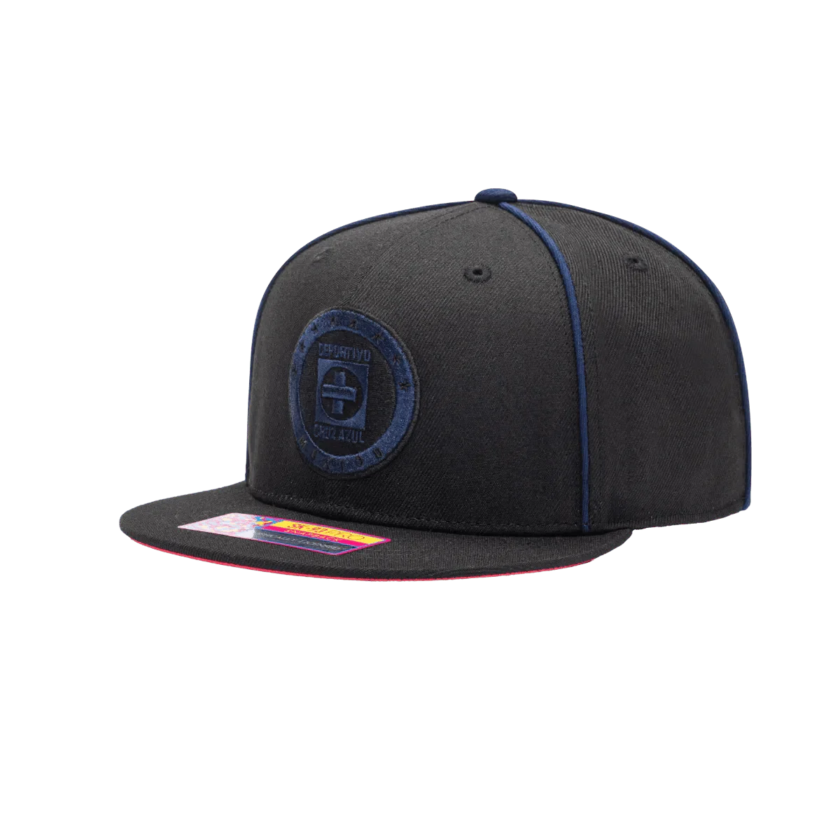 Fan Ink Collection Cruz Azul Cali Night Snapback Hat - Black-Blue - Image 3