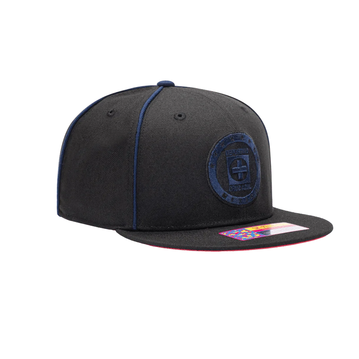 Fan Ink Collection Cruz Azul Cali Night Snapback Hat - Black-Blue - Image 4