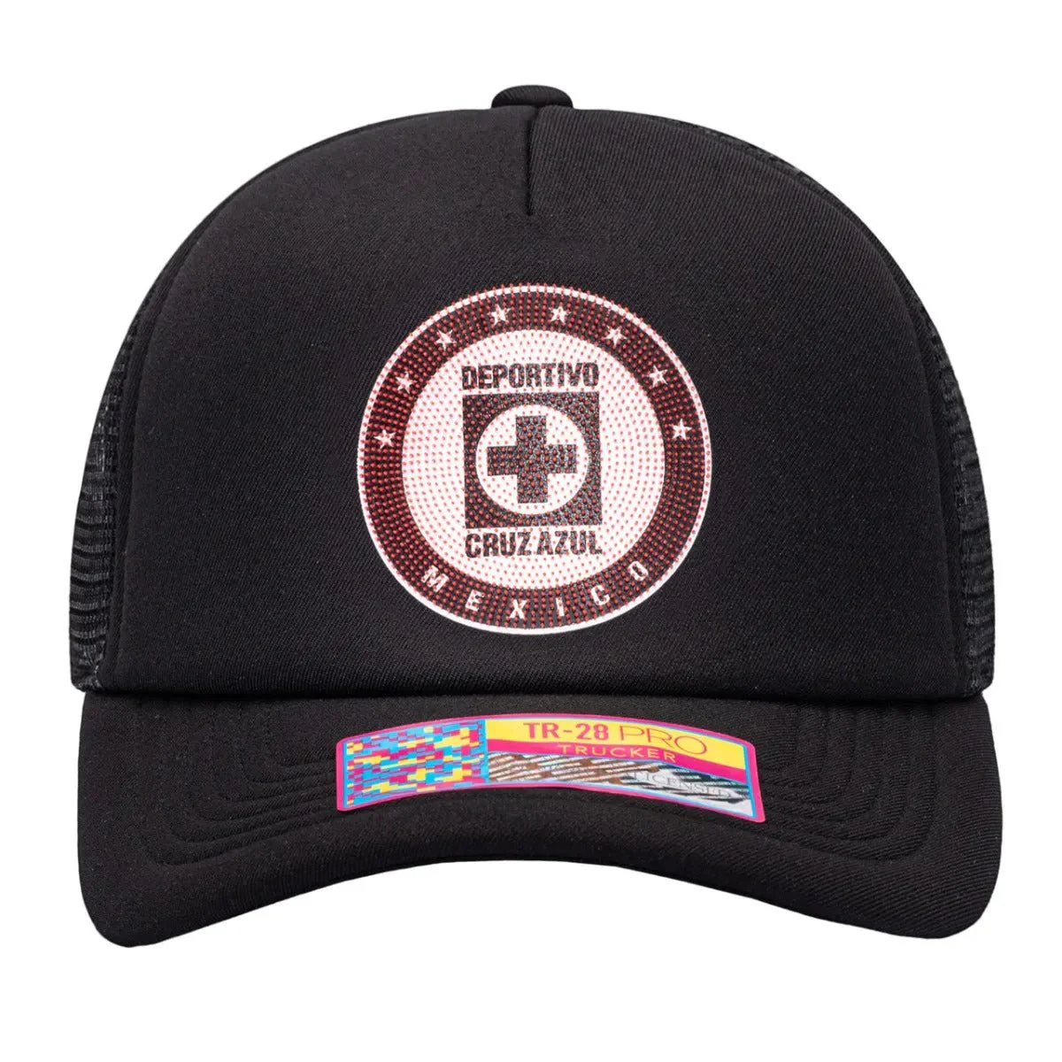 Fan Ink Collection Cruz Azul Shield Trucker Hat - Black