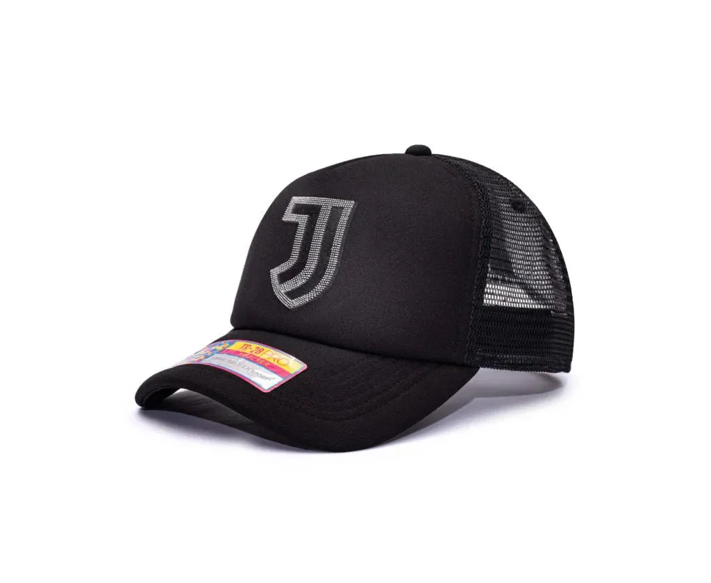 Fan Ink Collection Juventus Shield Trucker Hat - Black - Image 2