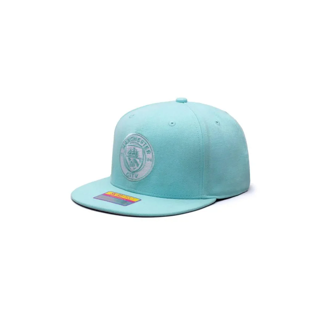 Fan Ink Collection Manchester City Retro Capsule Snapback Hat - Blue Tint - Image 2