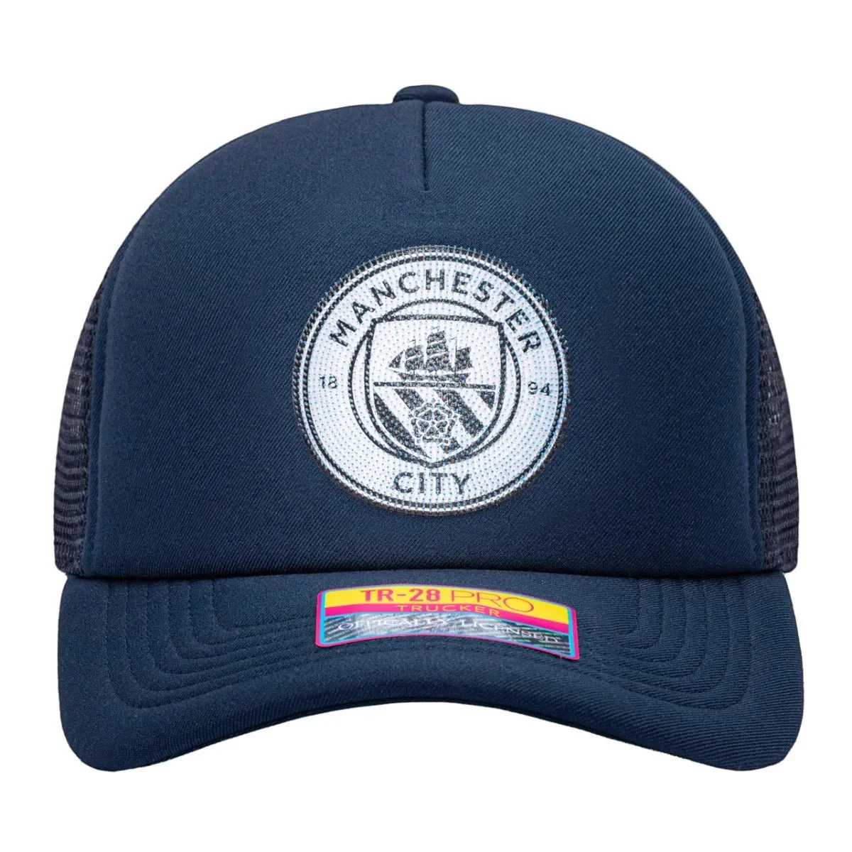 Fan Ink Collection Manchester City Shield Trucker Hat - Navy