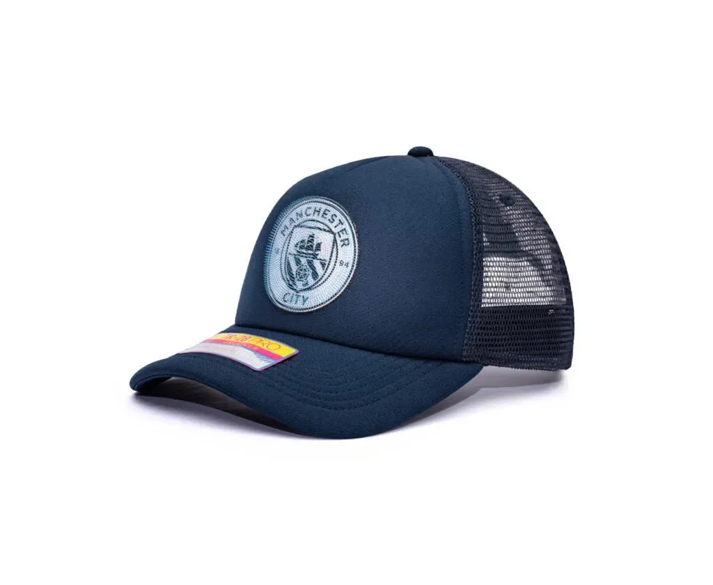 Fan Ink Collection Manchester City Shield Trucker Hat - Navy - Image 2
