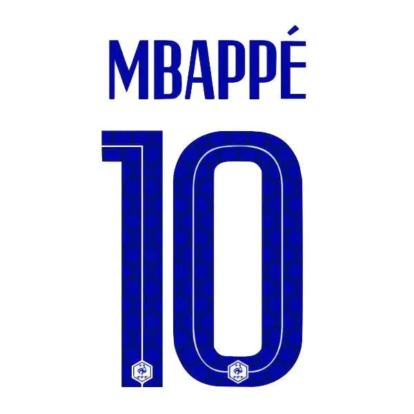 France 2020/21 Away Mbappe #10 Jersey Name Set