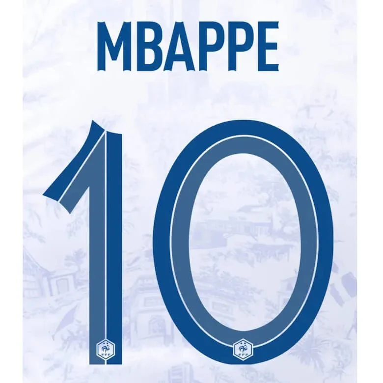 France 2022-23 Away Mbappe #10 Youth Jersey Name Set