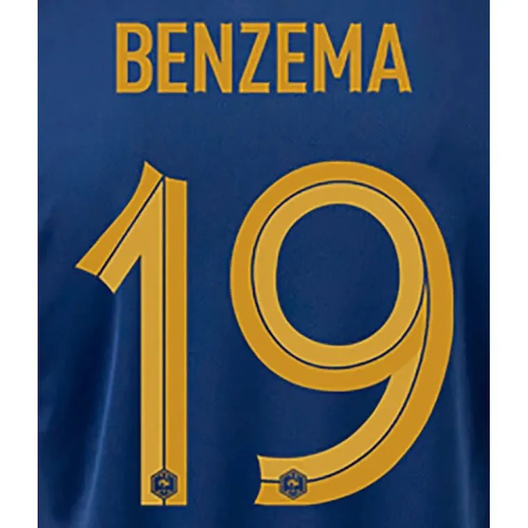France 2022-23 Home Benzema #19 Jersey Name Set