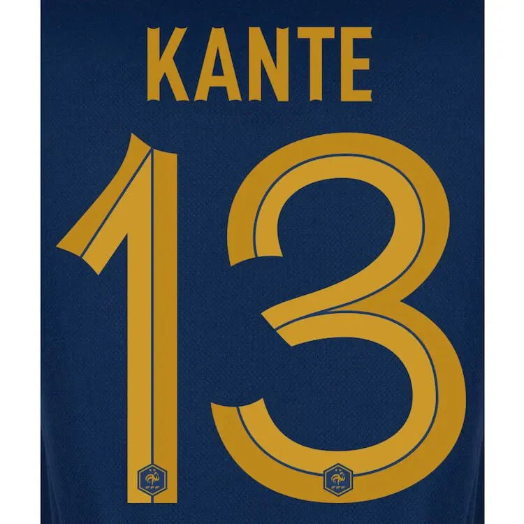France 2022-23 Home Kante #13 Jersey Name Set