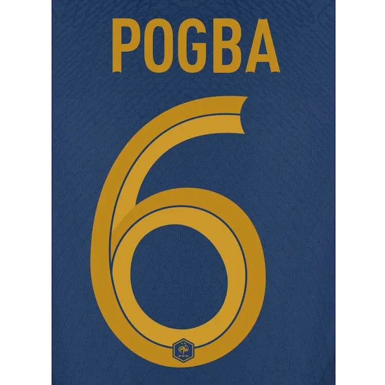 France 2022-23 Home Pogba #9 Jersey Name Set