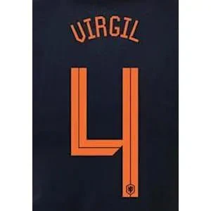 Netherlands 2020/21 Away Virgil #4 Jersey Name Set