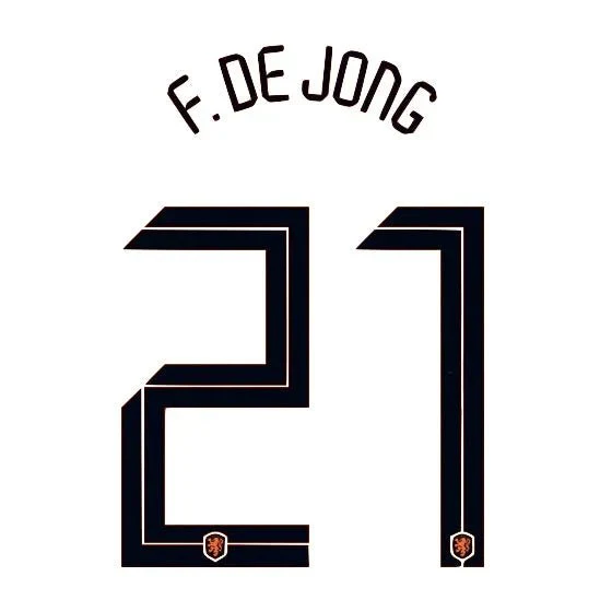 Netherlands 2020/21 Home F. De Jong #21 Jersey name Set