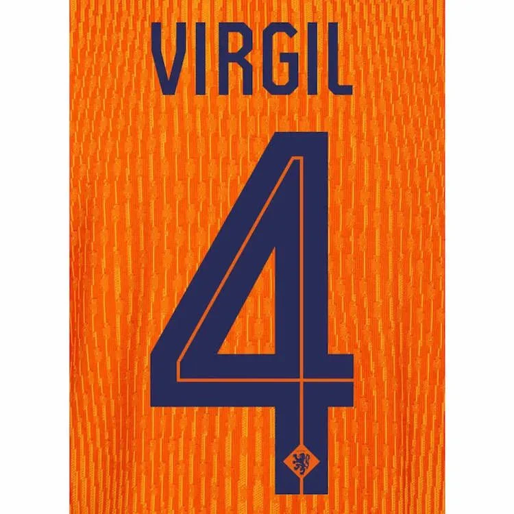 Netherlands 2024/25 Home Virgil #4 Jersey Name Set