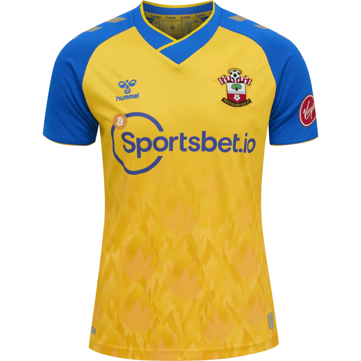 Hummel 2021-22 Southampton Away Jersey - Yellow-Royal - Image 2