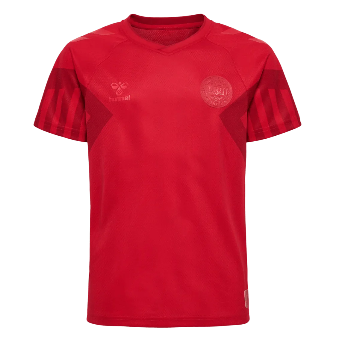 Hummel 2022-23 Denmark Youth Home Jersey - Tango Red - Image 2