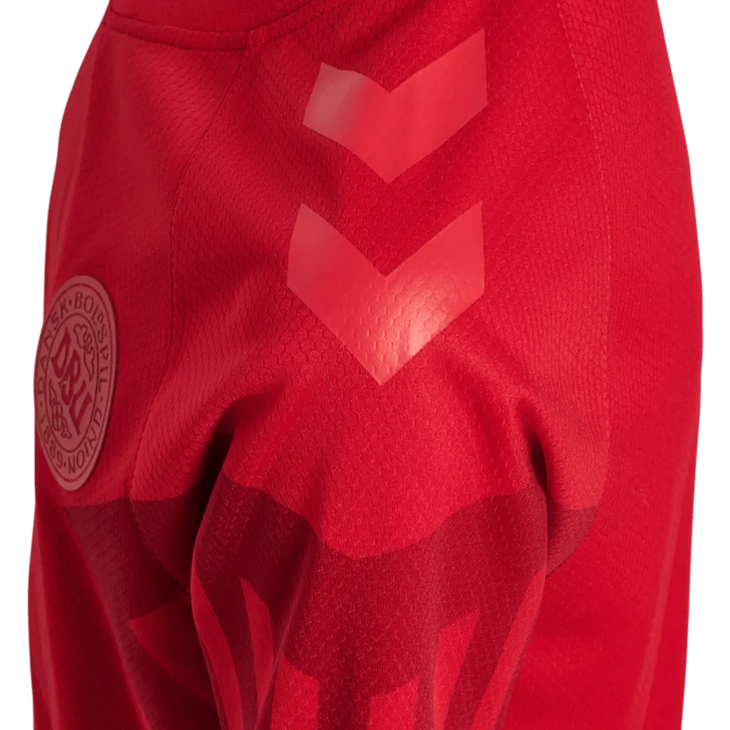 Hummel 2022-23 Denmark Youth Home Jersey - Tango Red - Image 4