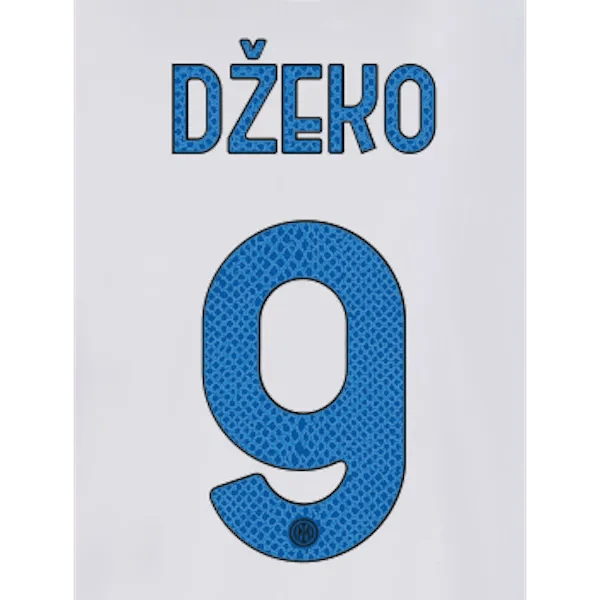 Inter Milan 2021-22 Away Dzeko #9 Jersey Name Set