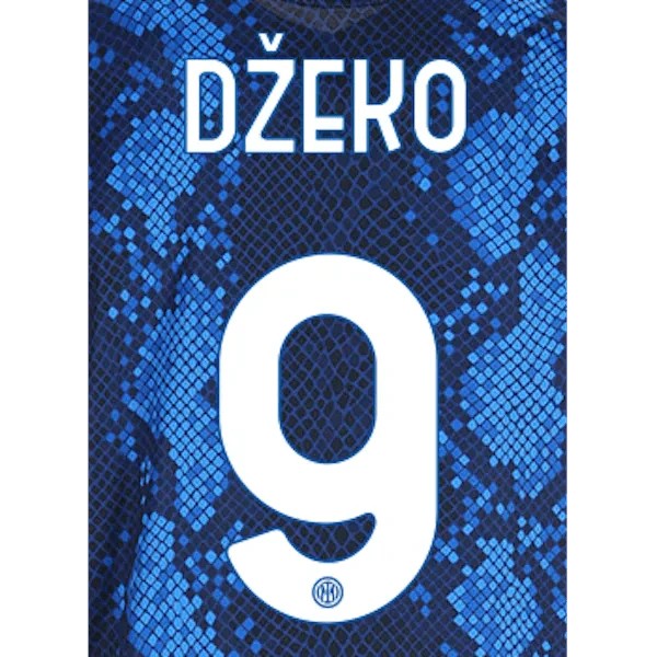 Inter Milan 2021-22 Home Dzeko #9 Jersey Name Set