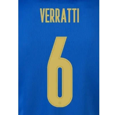 Italy 2021/22 Home Verratti #6 Jersey Name Set