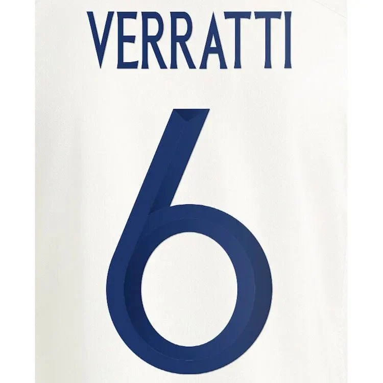 Italy 2023-24 Away Verratti #6 Jersey Name Set