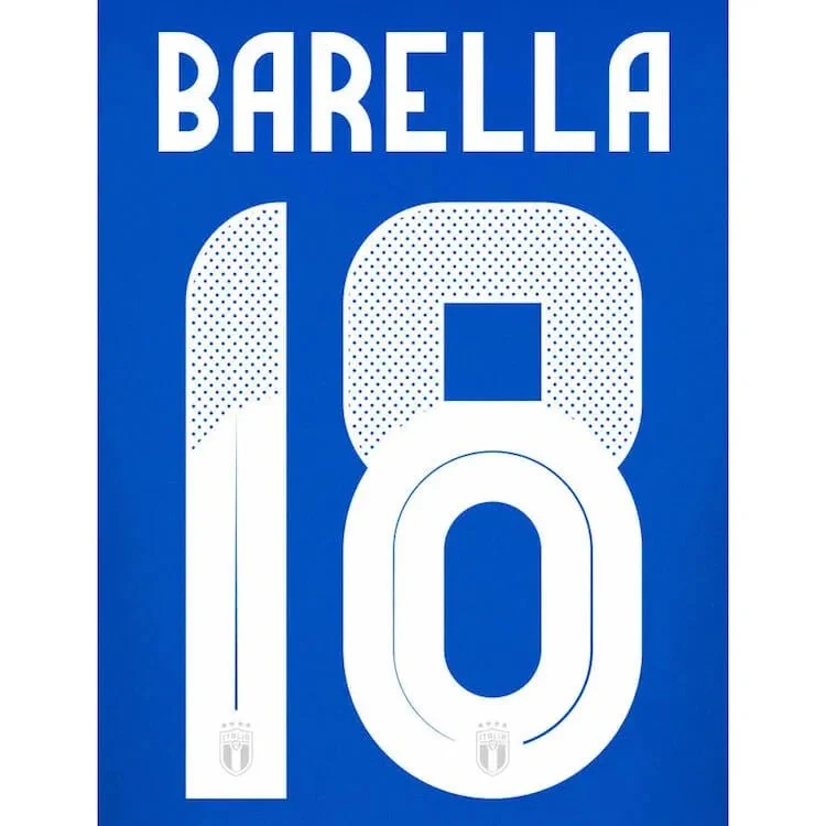 Italy 2024/25 Home Barella #18 Jersey Name Set