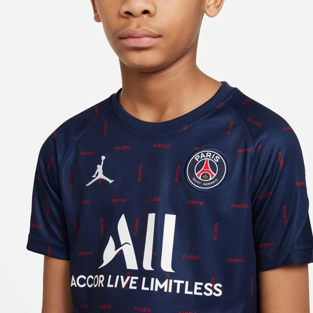 Jordan 2021-22 PSG Youth DF Pre-Match SS Jersey - Navy-Red - Image 3