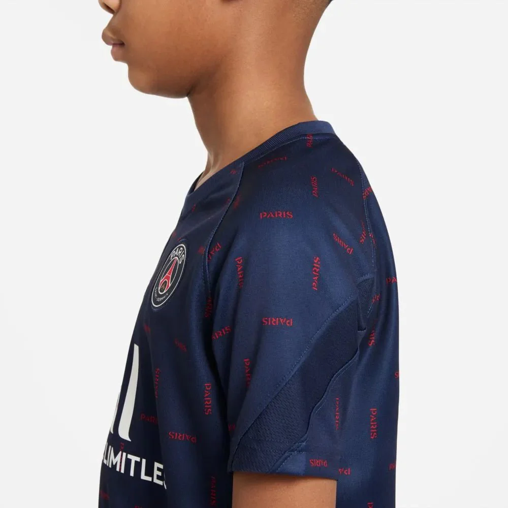 Jordan 2021-22 PSG Youth DF Pre-Match SS Jersey - Navy-Red - Image 4