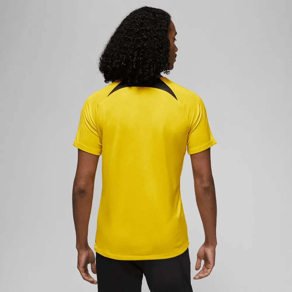 Jordan 2023 Paris Saint-Germain 4th Lifestyle Pre-Match Top - Yellow-Black - Image 2