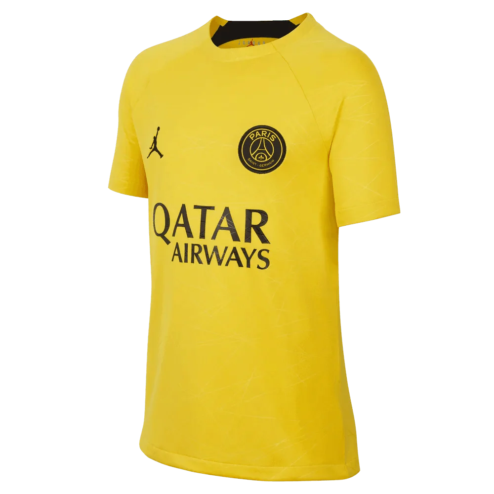 Jordan 2023 Paris Saint-German Youth Pre-Match Jersey - Yellow - Black