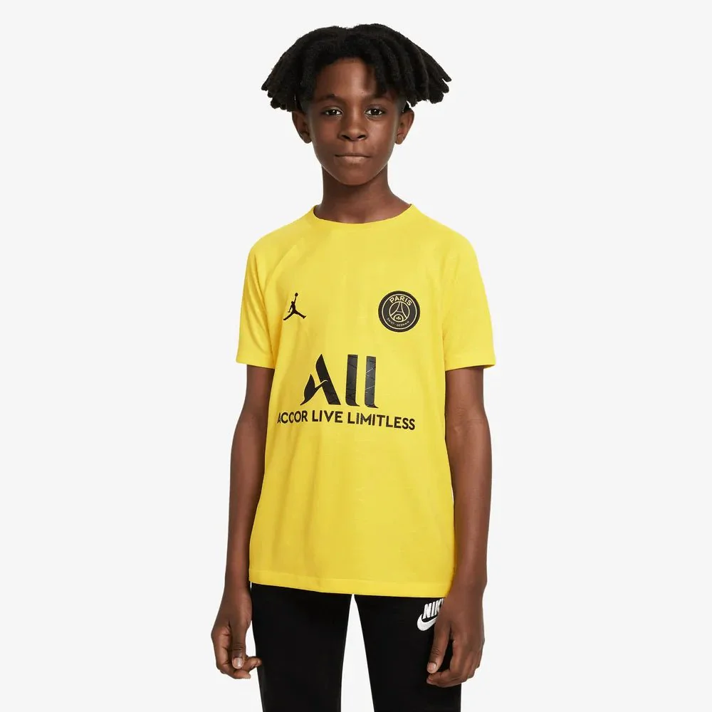 Jordan 2023 Paris Saint-German Youth Pre-Match Jersey - Yellow - Black - Image 3