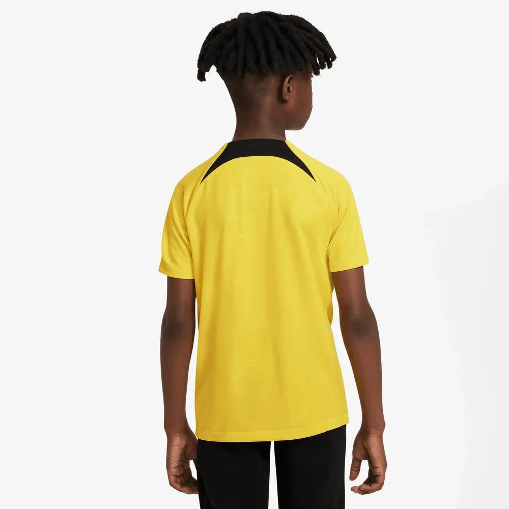 Jordan 2023 Paris Saint-German Youth Pre-Match Jersey - Yellow - Black - Image 4