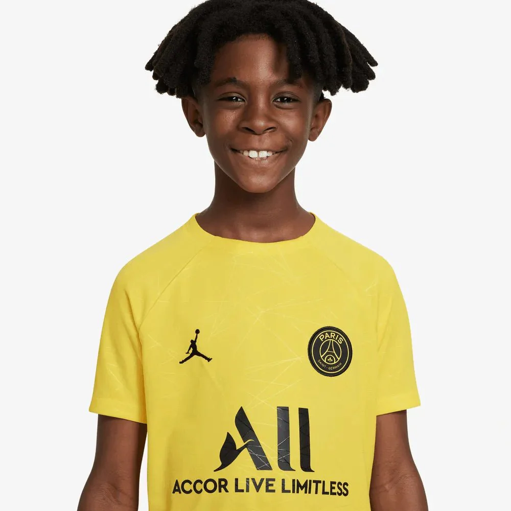 Jordan 2023 Paris Saint-German Youth Pre-Match Jersey - Yellow - Black - Image 5
