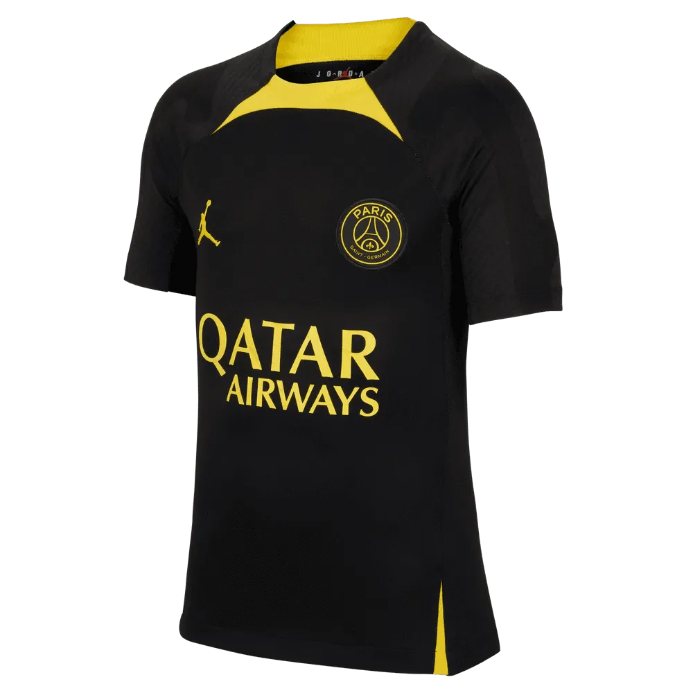 Jordan 2023 Youth PSG DF Knit Strike Top - Black - Yellow