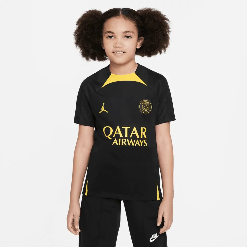 Jordan 2023 Youth PSG DF Knit Strike Top - Black - Yellow - Image 3