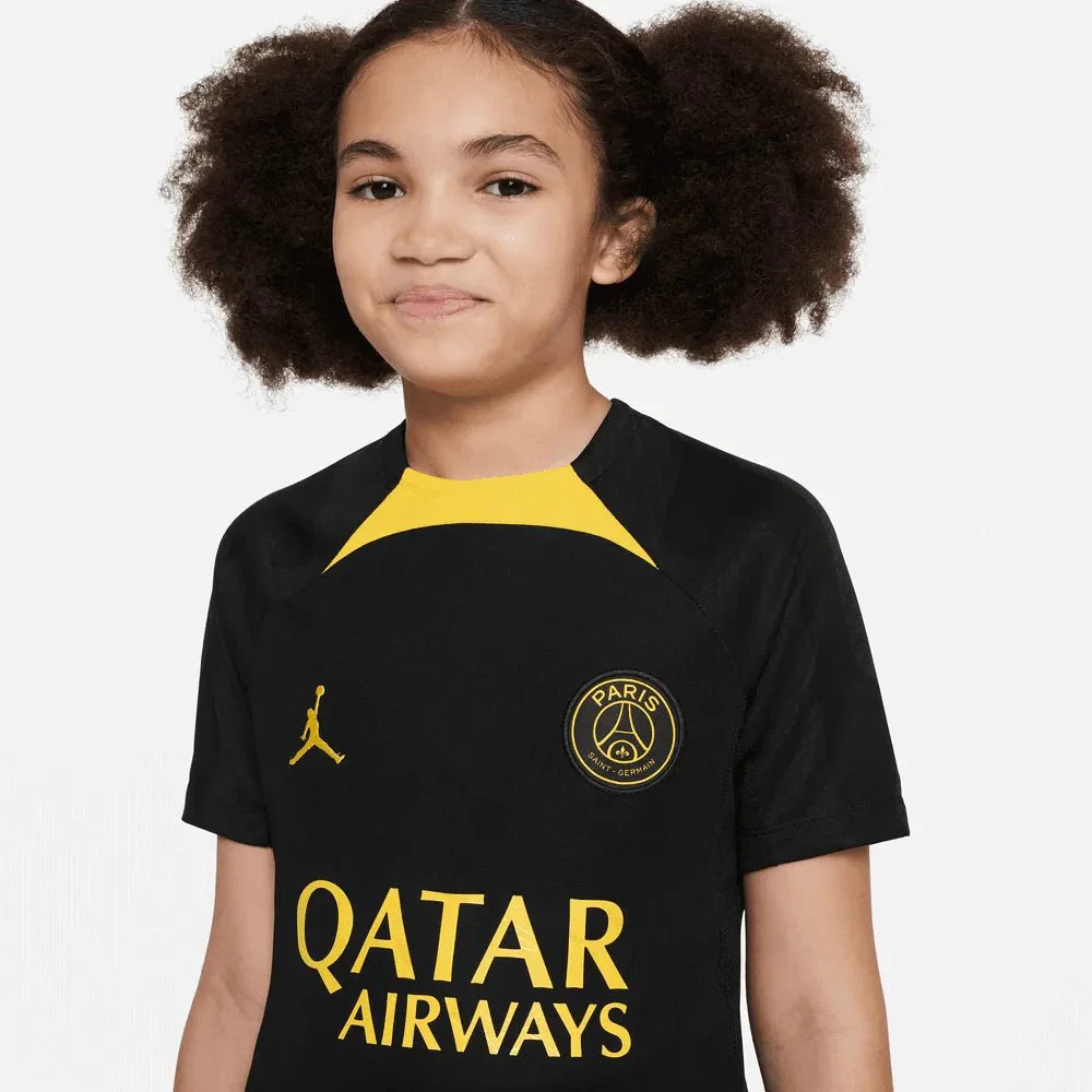 Jordan 2023 Youth PSG DF Knit Strike Top - Black - Yellow - Image 5