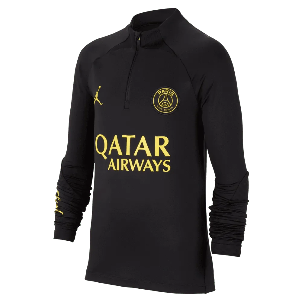 Jordan 2023 Youth PSG Strike Drill Top - Black - Yellow