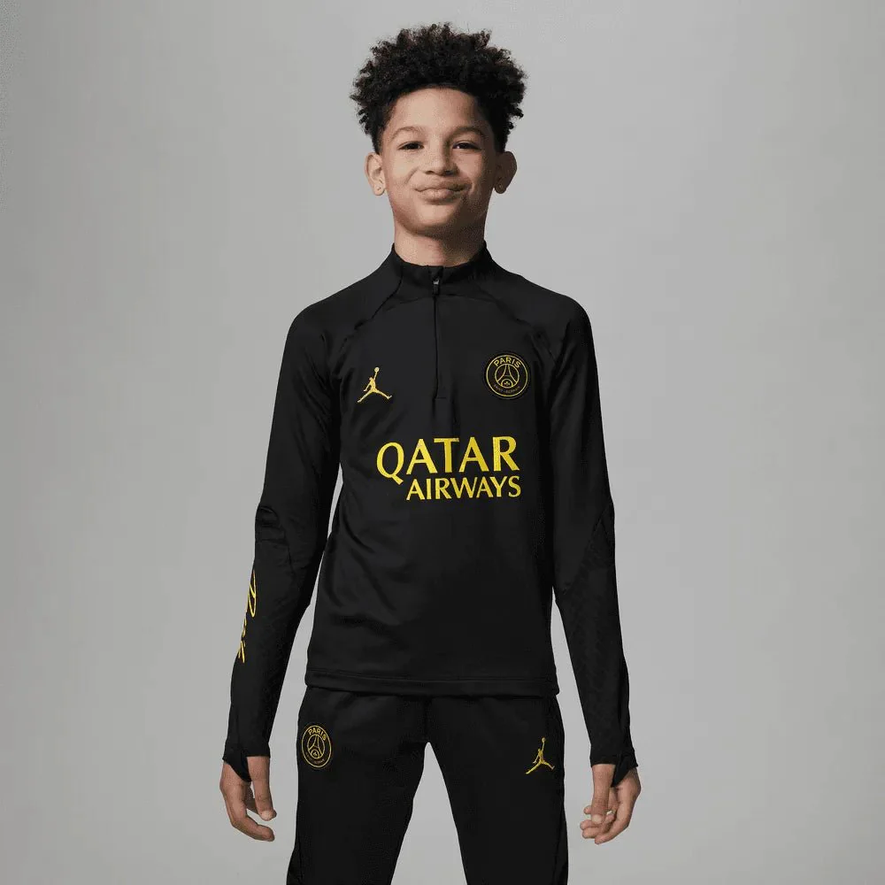 Jordan 2023 Youth PSG Strike Drill Top - Black - Yellow - Image 3