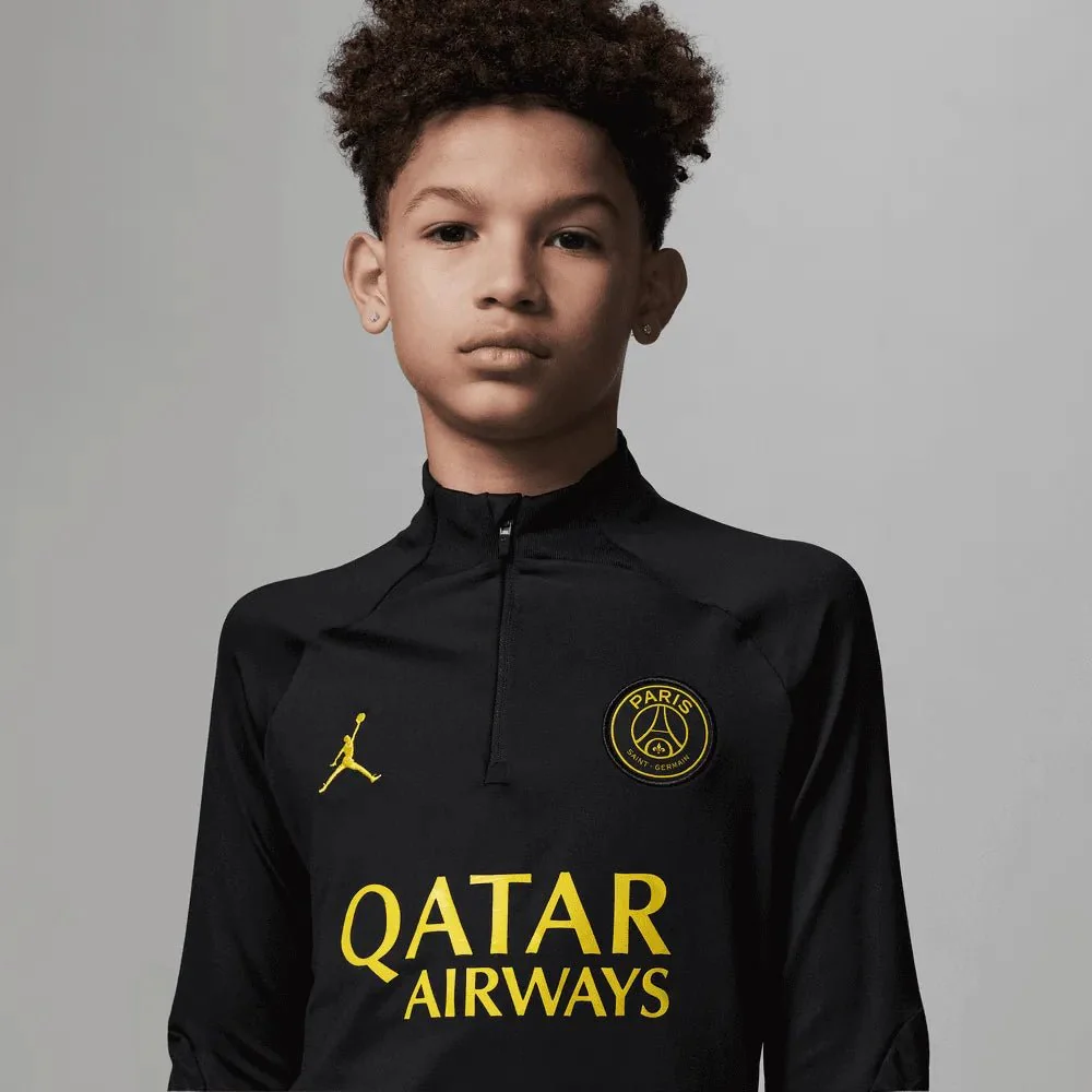 Jordan 2023 Youth PSG Strike Drill Top - Black - Yellow - Image 4
