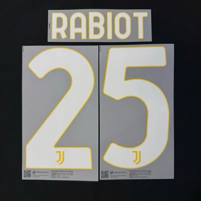 Juventus 2023-24 Home Rabiot #25 Jersey Name Set