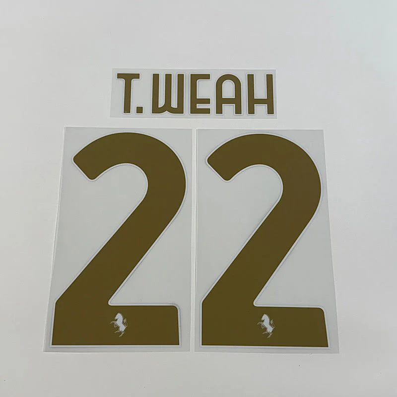 Juventus 2024/25 Third T. Weah #22 Official Jersey Name Set