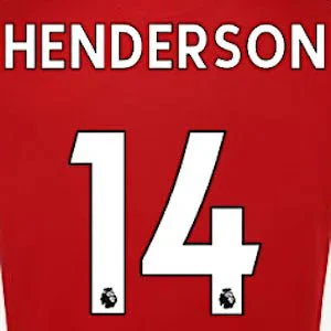 Liverpool 2019/22 Home Henderson #14 Jersey Name Set
