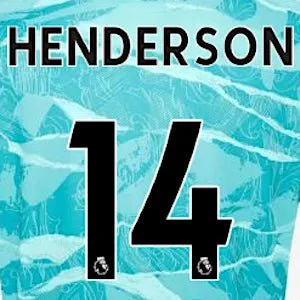 Liverpool 2020/21 Away Henderson #4 Jersey Name Set