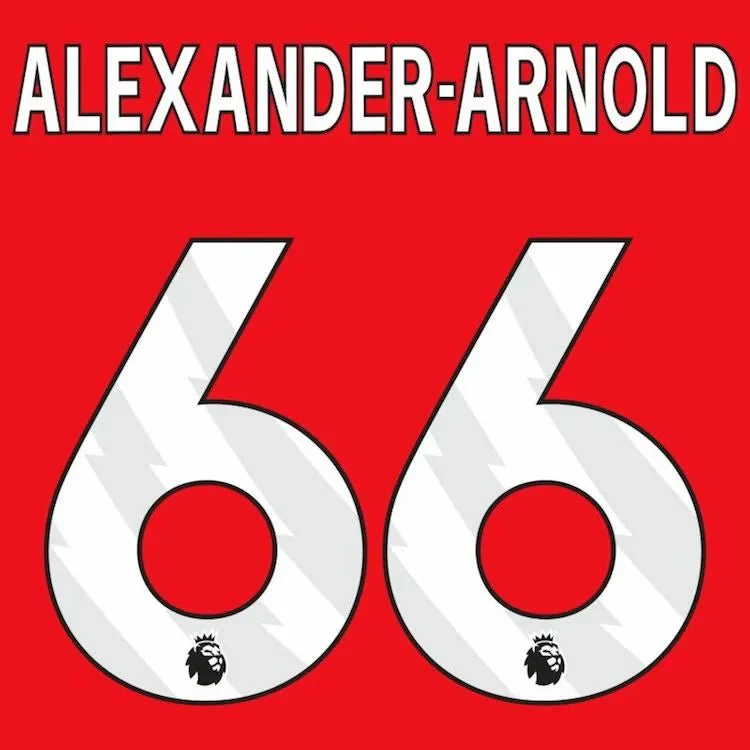 Liverpool 2023- Home Alexander-Arnold #66 Youth Jersey Name Set