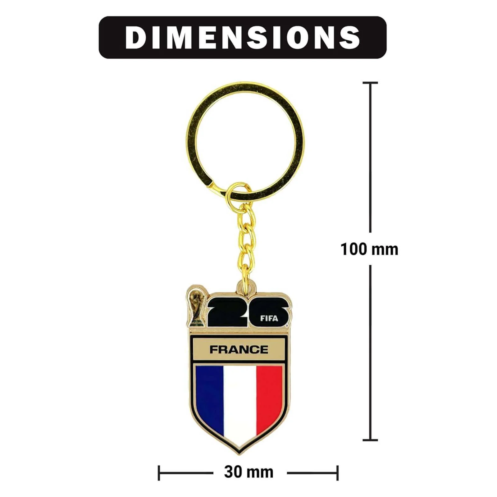 Logo Brands 2026 FIFA World Cup France Flag Keychain - Image 3