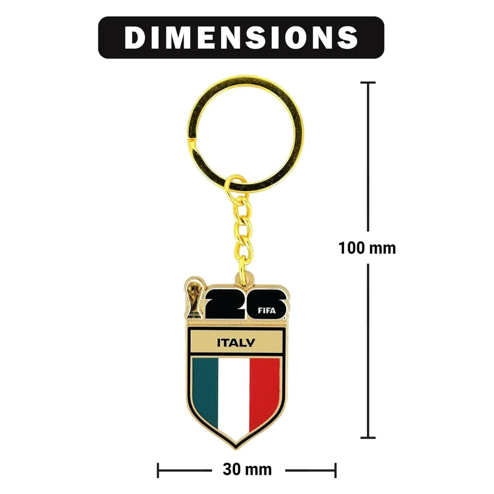 Logo Brands 2026 FIFA World Cup Italy Flag Keychain - Image 3